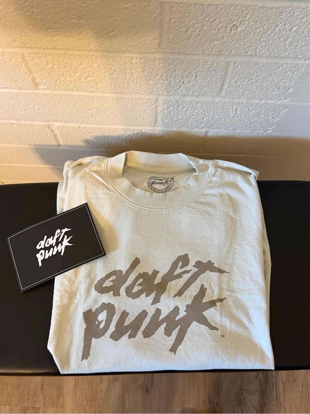 Official Daft Punk Shirt XXL Cream Off-White Authentic Daft Life Ltd Made In USA